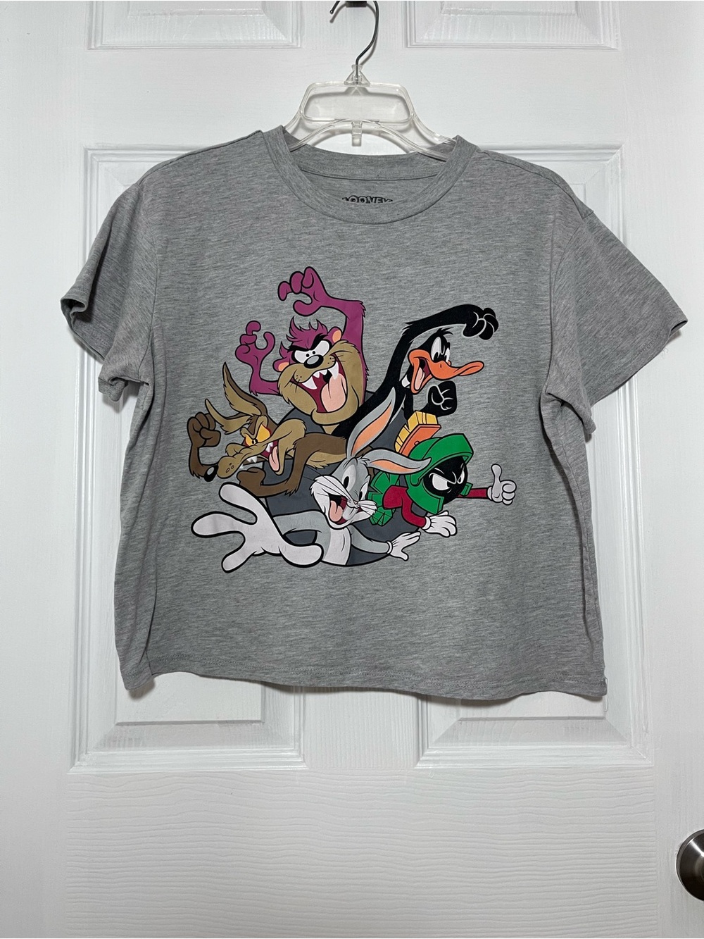 Warner Bros. Looney Tunes Cropped Logo Tee - Gray